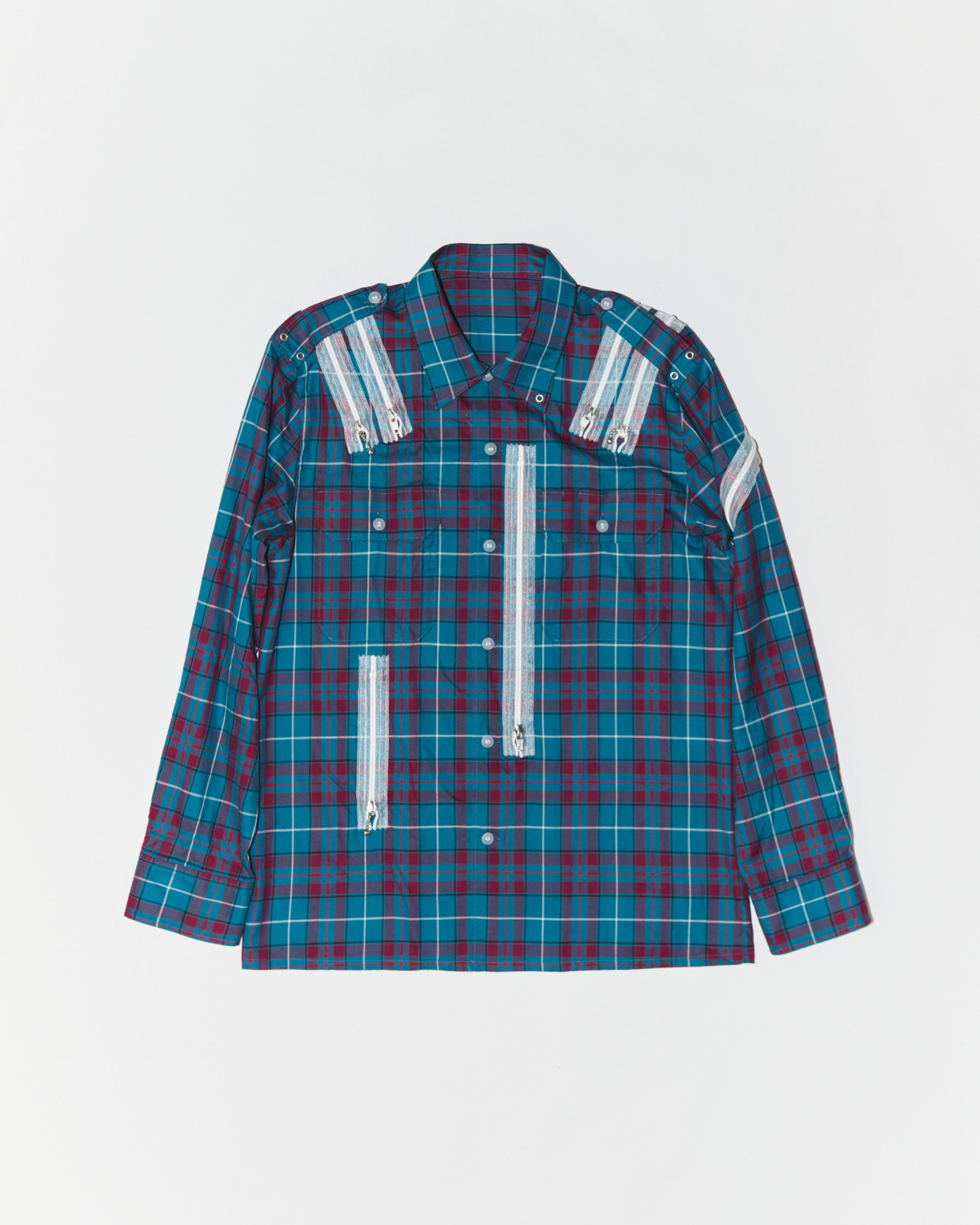 945-82GS193-1 CHECK ZIP SHIRT